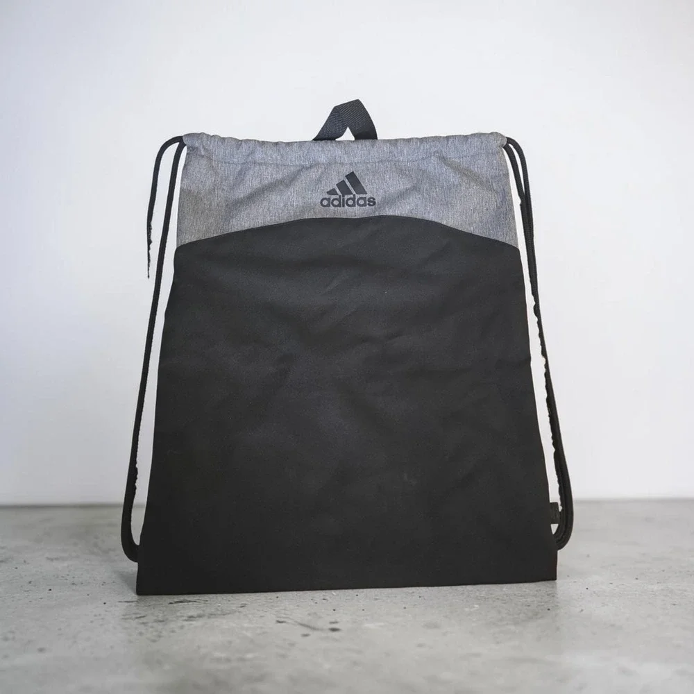 Adidas Golf Gym Bag string backpack lightweight black/ Grey classic logo
